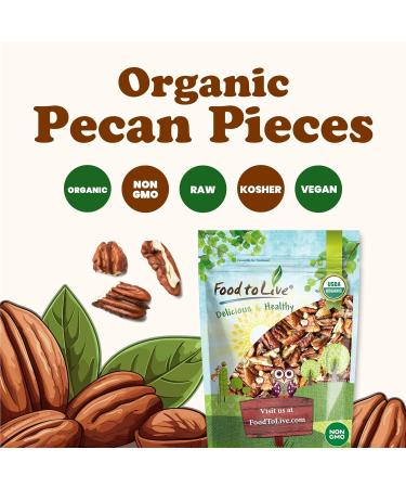 Buy Food to Live Organic Pecan Pieces - 1.5 lbs Raw Chopped Pecans Non-GMO Vegan Keto-Friendly Kosher - Bulk Nuts for Healthy Snacking - Buy Online on GoSupps.com