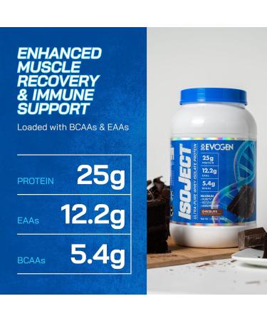 Evogen Isoject - Whey Isolate Protein Powder Ultra-Pure Whey Isolate Enhanced Absorption & Recovery Ignitor Enzymes BCAAs EAAs - Chocolate - 25 Servings - Buy Online on GoSupps.com