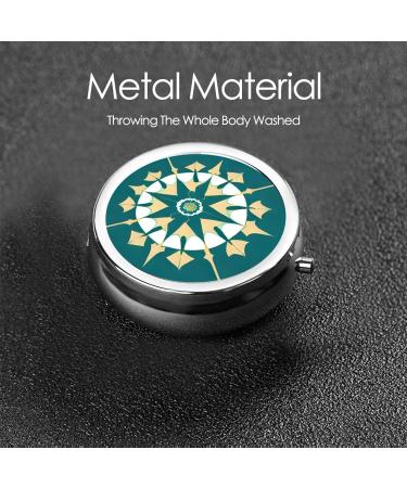Exotic Style Floral Round Pill Box - 3 Compartment Travel Organizer | Portable & Stylish Pill Storage - Buy Online on GoSupps.com