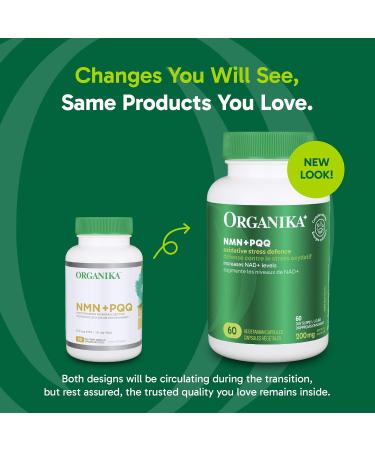 Organika NMN + PQQ- Anti-Aging Support Supplement Cellular Revitalization Energy Metabolism Cognitive Function- 60vcaps - Buy Online on GoSupps.com