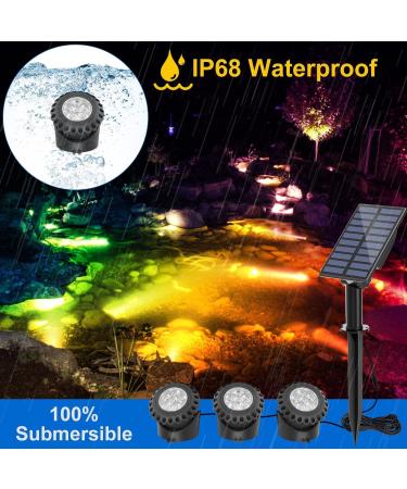 Natpow RGB Solar Pond Lighting - IP68 Waterproof Underwater Spotlights for Garden & Patio - Color Changing Landscape Lights (2 in 1) - Buy Online on GoSupps.com