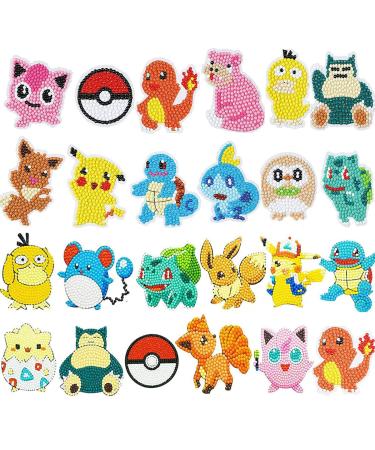 24 PCS 5D DIY Diamond Painting Stickers Kit for Kids Diamond Painting Mosaic Sticker Art Kits by Numbers for Children Beginners