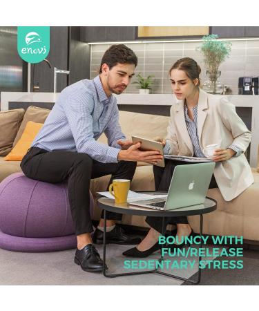 Enovi ProBalance Ball Chair - Yoga Ball Chair for Home Office Desk - Stability Ball Seat for Back Pain Relief - Deepspace Grey 65cm - Buy Online on GoSupps.com