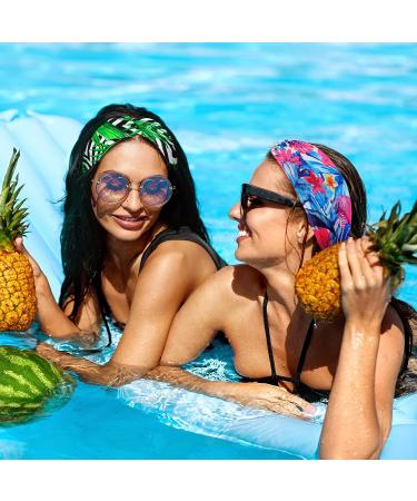 10 Pcs Boho Beach Headbands - Floral Vintage Elastic Turban Head Wraps for Women - Buy Online on GoSupps.com