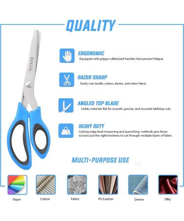 Makasla Pinking Shears - Decorative Zig Zag Scissors for Fabric, Leather, and Paper Craft - Professional Sewing Tool in Blue - Buy Online on GoSupps.com