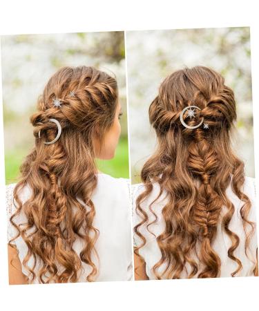 3 sun moon hairpin Moon Hair Clips braided hair clips Rhinestone Hair rhinestone barrettes for women wedding hair clips bling hair claw clips gold alloy Miss issue card pearl - Buy Online on GoSupps.com