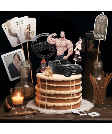 Birthday Cake Decorating Supplies Cake Accents for Men and Women Happy Birthday Theme Cake Decorations Beautiful Decorations for Baking Cakes (6 PCS) - Buy Online on GoSupps.com