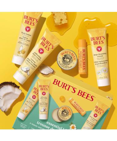 Burt's Bees Valentine's Day Gift Ideas - Essentials Everyday Set 5 Travel Size Products - Deep Cleansing Cream Hand Salve Body Lotion Foot Cream and Original Lip Balm Everyday Essentials Set- New - Buy Online on GoSupps.com