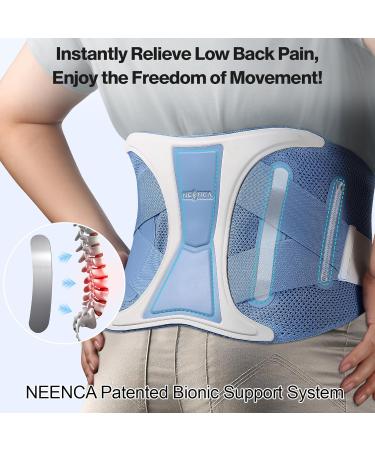 NEENCA Adjustable Back Support Brace - Lumbar Support Belt for Pain Relief Injuries & Sciatica - Heavy Lifting Waist Wrap X-Large Navy Blue - Buy Online on GoSupps.com