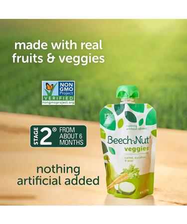 Beech-Nut Baby Food Pouches Variety Pack - Fruities & Veggies 3.5 oz (18 Pack) - Fruit & Veggie Assortment - Buy Online on GoSupps.com