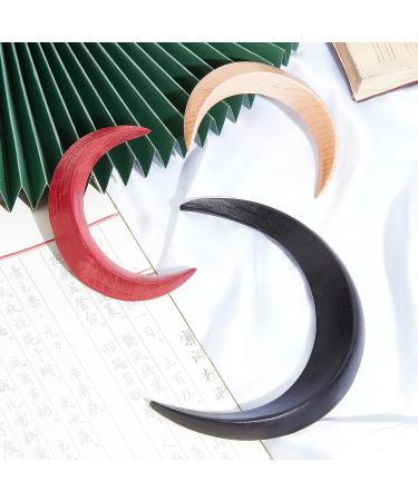 WEBEEDY 3-Color Hand Carved Crescent Moon Hair Fork for Women Wood Moon Hairpin Barrette Hair Stick Hair Comb Thick Hair Styling Accessories (Red Black Log Color) - Buy Online on GoSupps.com