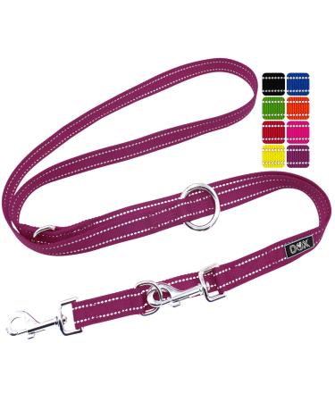 DDOXX Reflective Nylon Dog Leash - 2m 3-way adjustable dog leash for all dog sizes - XS (Purple) XS - 1.0 x 200 cm Purple - Buy Online on GoSupps.com