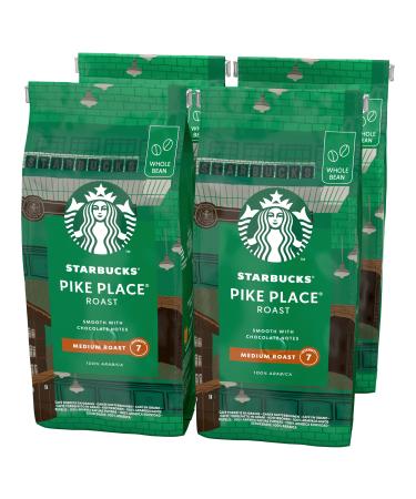 STARBUCKS Pike Place Roast Medium Roast Whole Coffee Beans 450g (Pack of 4) Pike Place Unflavoured 1.8 kg (Pack of 1) - Buy Online on GoSupps.com
