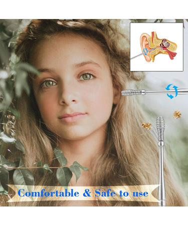 6 Pcs Portable Stainless Steel Earwax Removal Kit with 360 Massage Ear Pick - Black Keychain Ear Spoon in Sealed Storage Box - Spiral Ear Curette Included - Buy Online on GoSupps.com