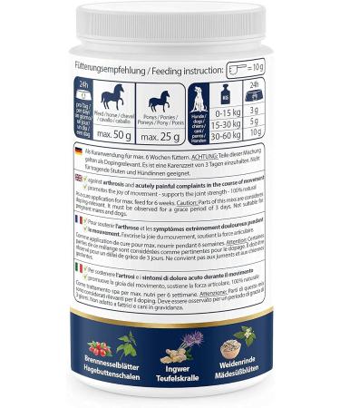V-Point Arthro Acute Herbal Powder for Joint Pain Relief in Dogs & Horses - Premium 500g with Devil Claw Ginger & Rose Hip - Buy Online on GoSupps.com