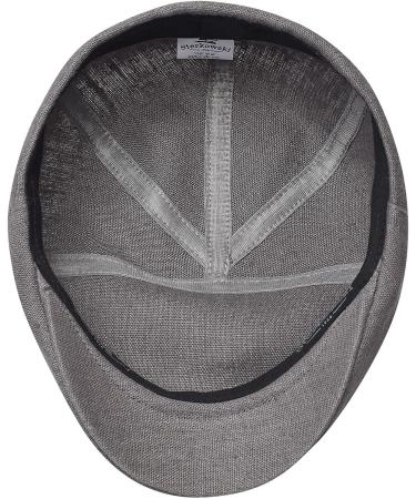 Sterkowski Ivy Five Cap - Natural Linen Flat Cap for Men - Lightweight 5 Panels - Grey 6 7/8 - Buy Online on GoSupps.com