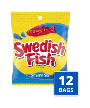 SWEDISH FISH Soft & Chewy Candy | 3.6 Oz. | Pack of 12 | Delicious Treat for All Ages - Buy Online on GoSupps.com