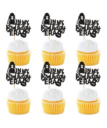 Keaziu 24PCS Music Singer Cupcake Toppers Popular Singer Cupcake Picks for Dance and I Love Singer Legend Since 1989 Theme Party Birthday Party Decoration Supplies for Boys and Girls Black Singer 24 Birthday Era 2