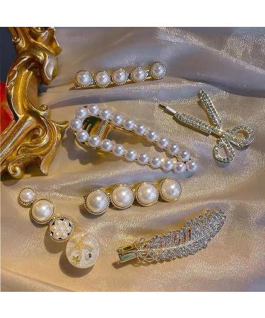 Agirlvct Pearl Hair Clips Set - Elegant Hair Barrettes & Accessories for Women and Girls (6 PCS) - Buy Online on GoSupps.com