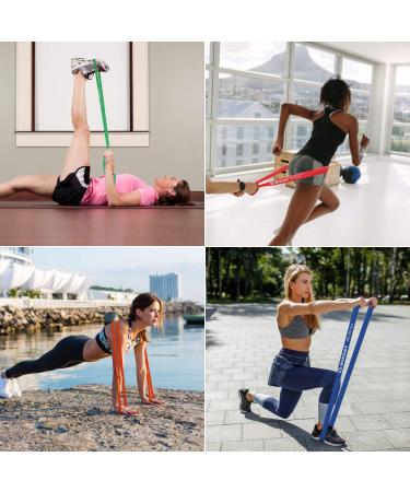 WIKDAY Resistance Bands Set for Exercise - Heavy Duty Pull Up Bands with Door Anchor - Elastic Bands for Body Stretching - Crossfit Training at Home Gym - Men & Women - Multi Color - Buy Online on GoSupps.com