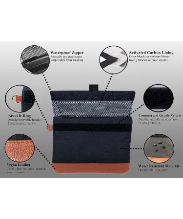 7x6 Inch Smell Proof Bag with Vegan Leather | Carbon Lined | Waterproof Zipper | Odor Elimination | Dog Tested - Buy Online on GoSupps.com