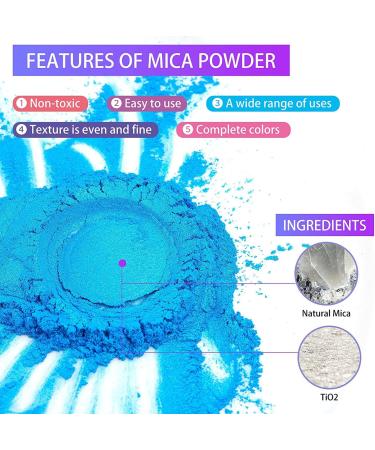 Pearlescent Mica Powder Set - 30 Natural Cosmetic Grade Pigments for Resin, Soap, Lip Gloss, Nail Polish, Makeup, Candle Making, Bath Bombs, Slime - Buy Online on GoSupps.com
