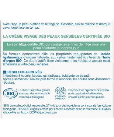 Mixa BIO - Anti-Aging Face Cream for Sensitive Skin - 50 ml - Pack of 2 - Buy Online on GoSupps.com