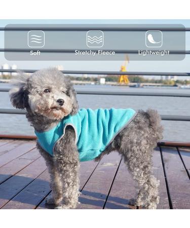 Cyeollo 2 Pack Dog Sweatshirts Fleece Jacket - Reflective Stripe - Soft Lightweight Sweaters for Small Dogs - Turquoise & Grey - Medium - Buy Online on GoSupps.com