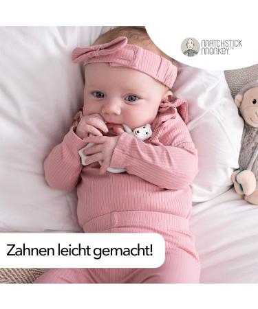 Matchstick Monkey Antimicrobial Bite Ring & Gel Applicator | BPA-Free Teething Aid for Babies 3+ Months | Animal Motif (Pomelo Eisb r) - Buy Online on GoSupps.com
