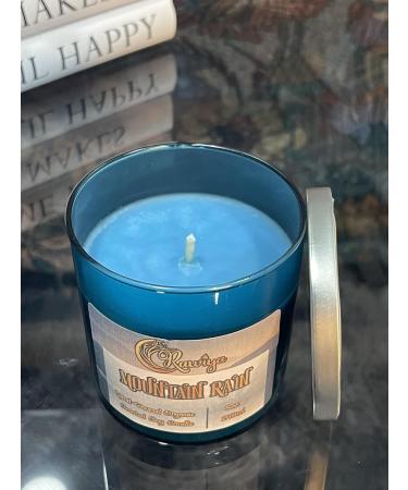 Mountain Rain Hand-Pour Scented Candle | 8oz 50-60+ Hour Burn | Aromatherapy for Home & Office | Promote Peace & Calmness - Blue & Teal - Buy Online on GoSupps.com