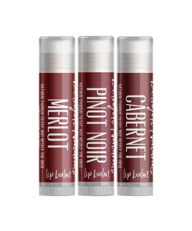 Red Wine Lip Balm Gift Set - Merlot Pinot Noir and Cabernet.