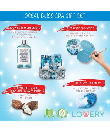 Heavenly Ocean Bliss Home Spa Gift Basket - 9pc Bath & Body Set for Women - Perfect for Father's Day, Wedding, Anniversary, Birthday, Graduation - Buy Online on GoSupps.com