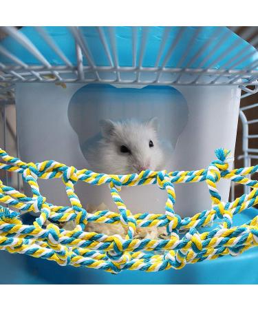 Small Animal Rope Climbing Ladder and Bridge - 2 Piece Set for Bird, Hamster, Rat - Red and Yellow - Buy Online on GoSupps.com