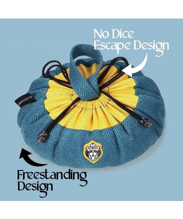 CardKingPro Monstrous Dice Bag - Blue/Yellow - Holds 500+ Dice - 8 Pockets - Ideal for Dice Hoarders - Buy Online on GoSupps.com