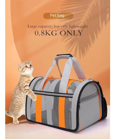 DUDUsilkly Soft-Side Cat Carrier Bag Portable Pets Carriers For Cats Dogs dog carrier with pet mat dog carrier (L Orange) L Orange - Buy Online on GoSupps.com