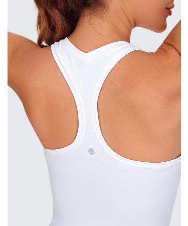 CRZ YOGA Butterluxe Racerback Tank Top - Women's Sleeveless Gym Shirt, Small White - Buy Online on GoSupps.com