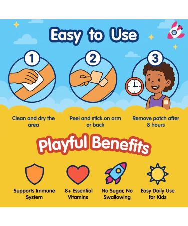 SAMARCHAD Kids Multivitamin Patches Daily Vitamin Patch for Children Natural Sugar-Free No Swallowing Immune & Growth Support - Buy Online on GoSupps.com