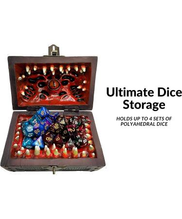 Conjurer Co. Mimic Dice Chest Storage Box - Free Lock & Key - Holds 4 Sets of Polyhedral Dice - for Dungeons & Dragons Players and DMs - Buy Online on GoSupps.com