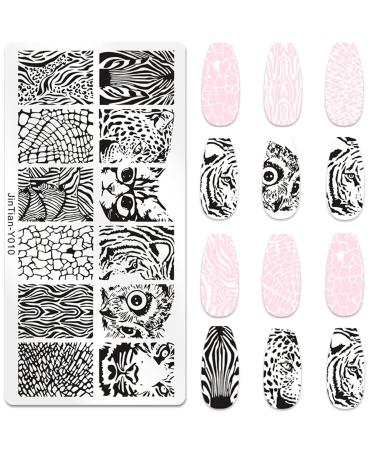 Buy 6-Piece Animal Geometry Nail Art Stamps | Floral Nail Plate Tools | International Shipping - Buy Online on GoSupps.com