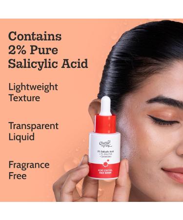 Chemist At Play 2% Salicylic Acid Face Serum | Treats Active Acne | Controls Excess Oil | Fades Acne Marks | Improves Skin Texture | 30ml Salicylic Acid 30ml - Buy Online on GoSupps.com