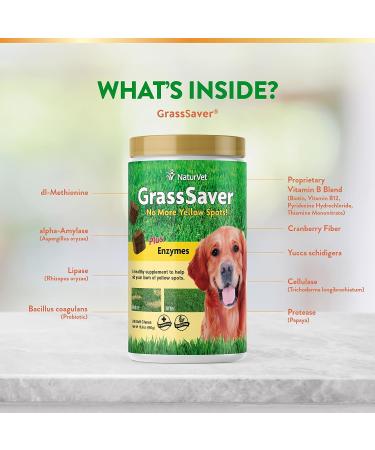 NaturVet GrassSaver Plus Enzymes for Dogs - 240 Soft Chews | Premium Lawn Protection - Buy Online on GoSupps.com