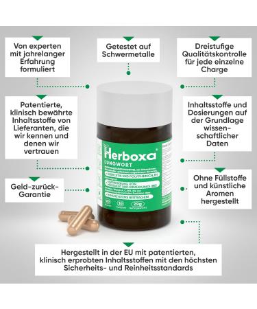 Herboxa Lungwort Capsules - Lung Cleanse & Detox Supplement for Adults - 60 Capsules - Buy Online on GoSupps.com