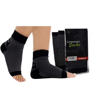 Ankle Compression Socks - A Toeless foot Sleeve  Splint for Women Neuropathy  Ankle Swelling Relief  Heel Pain. Large