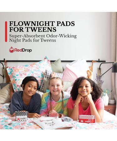 RedDrop Tween FlowNight Pads - Thin and Secure Pads for Girls' First Periods - Buy Online on GoSupps.com