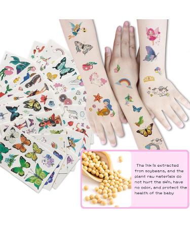 Sawaruita 230 Pcs Unicorn Mermaid Butterfly Little Fairy Temporary Tattoos for Kids - Waterproof and Long-lasting Fake Tattoos - 20 Sheets - Buy Online on GoSupps.com