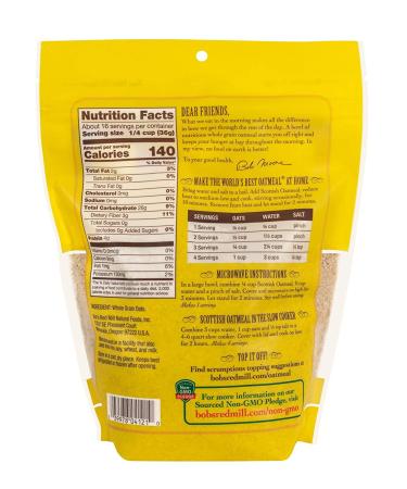 Bob's Red Mill Scottish Oatmeal 20oz - Pack of 4, 1.25lb Resealable Bags - Buy Online on GoSupps.com