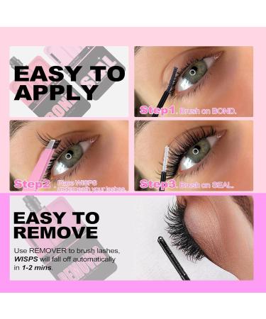 Lash Bond and Seal and Remover Kit Easy to Use 3 in 1 Strong Hold Long Lasting Waterproof Eyelash Glue and Removal Pack for Cluster Lashes Individual Eyelash Extension (5ml*3) Lash Bond Seal and Remover - Buy Online on GoSupps.com