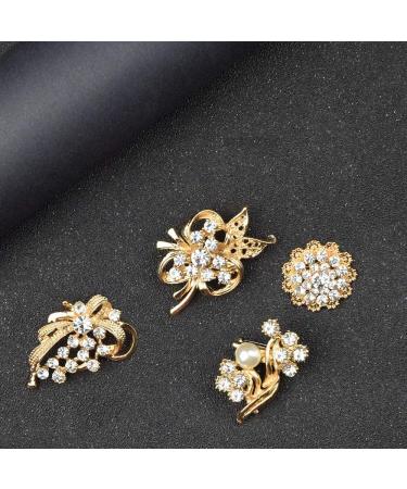 Ezing Lot 24pc Rhinestone Crystal Brooches Pins - DIY Wedding Bouquet Kit - Buy Online on GoSupps.com