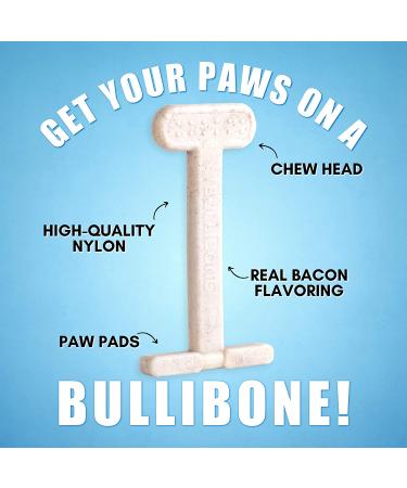 Bullibone Large Bacon Nylon Dog Chew Toy (2 Pack) - Promotes Dental Health, Easy Grip Design, Infused with Delicious Flavor - Buy Online on GoSupps.com