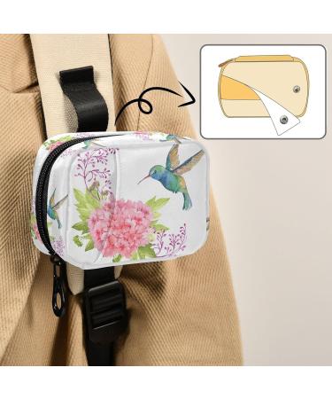 Watercolor Flower Hummingbird Pill Box - Travel Pill Organizer & Vitamin Case with Zipper - Buy Online on GoSupps.com